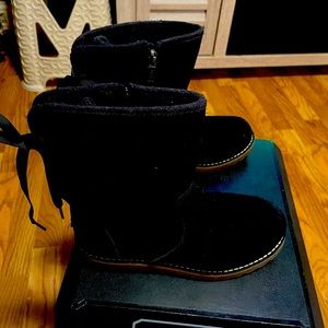 Black suede UGG boot